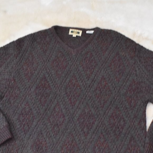 Joseph Abbound Men's Wool Sweater Size Large V Neck Eclectic Grandpacore - Picture 2 of 8